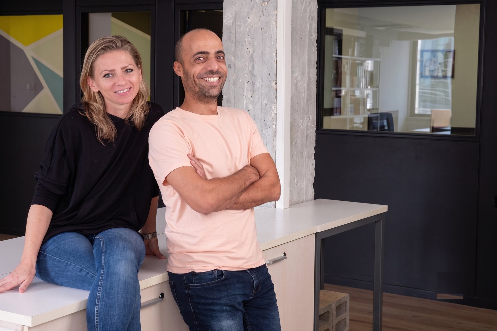 Square founders — Nadia Chebishev and Efraim Halevy Sela